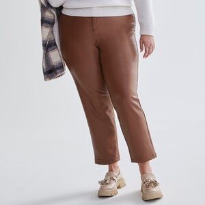 Addition Elle High Waisted Straight Leg Faux Leather Pants